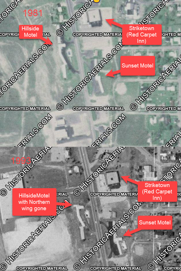 Hillside Motel - 1981 Vs 1993 Aerial